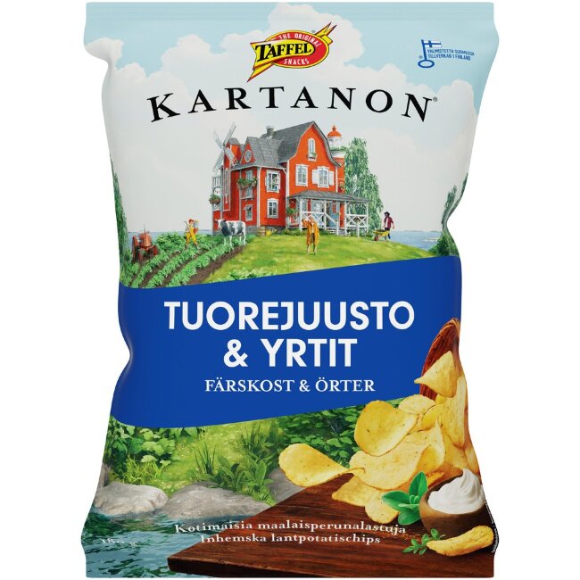 Чипсы с творожным сыром и травами Kartanon 180 гр Чипсы с творожным сыром и травами Kartanon 180 гр
