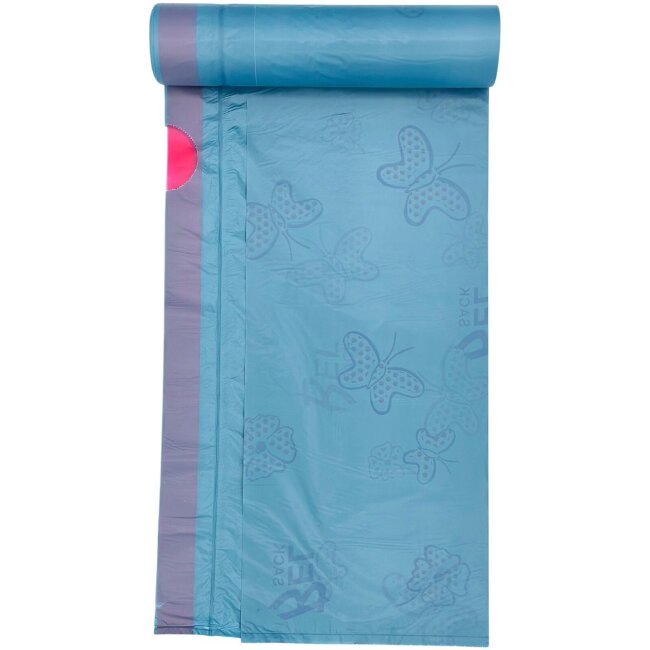 Пакеты для мусора Belsack с затягивающей лентой 30 л, с ароматом клубники, 15 шт/рулон, синие 55x50 см