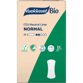 Ежедневные  прокладки Vuorroset Bio Normal 26 шт Ежедневные  прокладки Vuorroset Bio Normal 26 шт