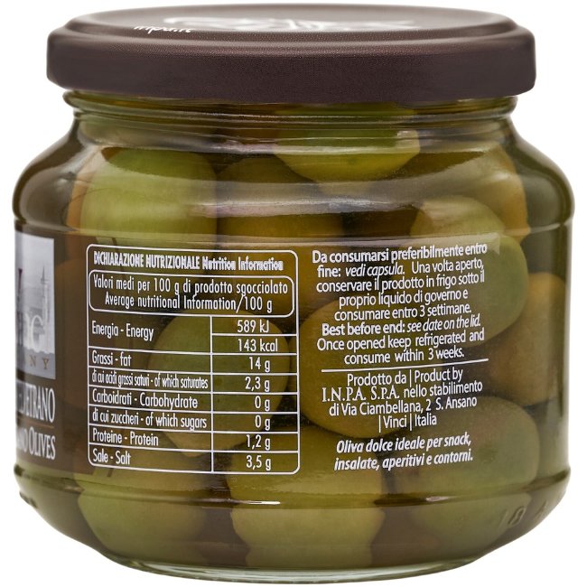 Оливки Castelvetrano в рассоле 280/170 гр