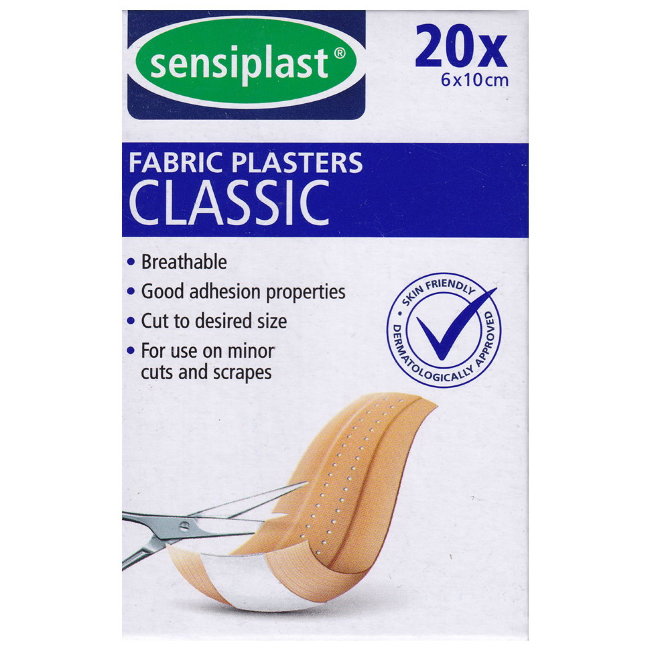 Набор пластырей (сильная адгезия, вырезать по размеру) Sensiplast CLASSIC 20шт/уп