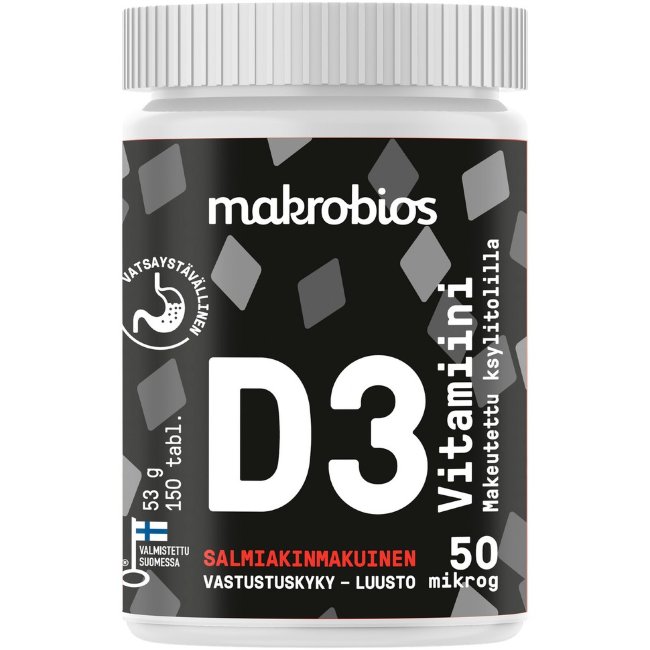 Витамин Д3 со вкусом лакрицы Makrobios D3 50 мкг 150 табл