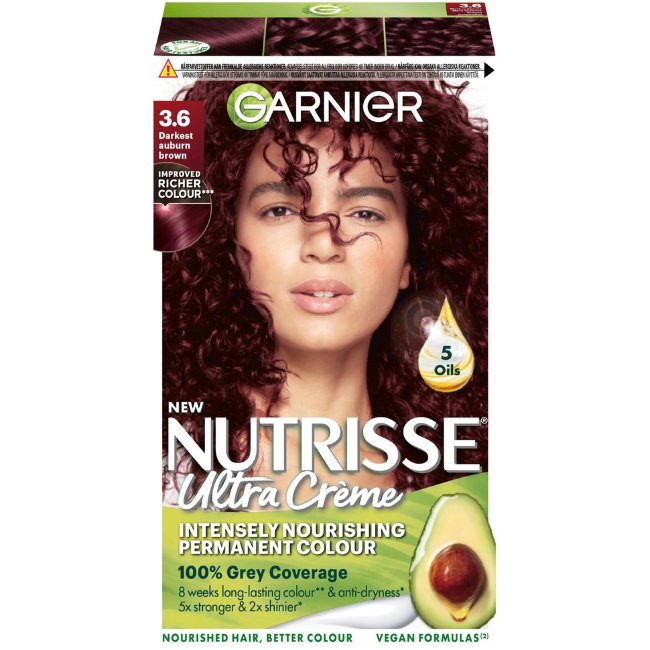 Краска для волос Garnier Nutrisse Ultra Creme 3.6 Темно киноварно-коричневый стойкая 1 шт