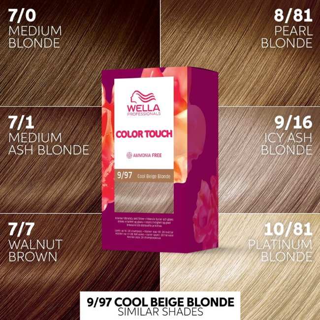 Краска для волос Wella Professionals Color Touch Rich Natural холодный бежевый блонд 9/97 130 мл Краска для волос Wella Professionals Color Touch Rich Natural холодный бежевый блонд 9/97 130 мл