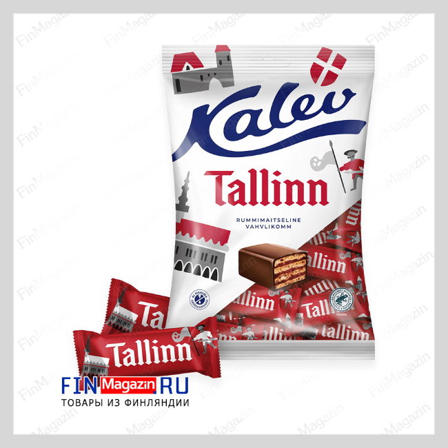 Вафельные шоколадные конфеты Kalev Tallinn (со вкусом рома) 150 гр