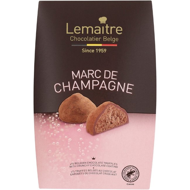 Трюфели с двойным покрытием Lemaître Marc de champagne в какао-обсыпке 150 гр