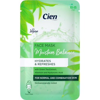 Тканевая маска Moisture Balance (с зеленым чаем и гиалуроновой кислотой) 10 мл, Cien Тканевая маска Moisture Balance (с зеленым чаем и гиалуроновой кислотой) 10 мл, Cien