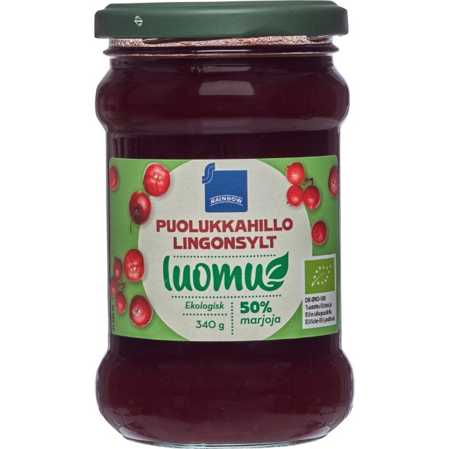 Брусничный джем Rainbow Lingon jam Organic 340 гр