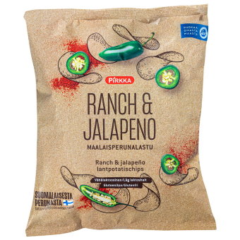 Картофельные чипсы с халапеньо Pirkka 200 гр Картофельные чипсы с халапеньо Pirkka 200 гр