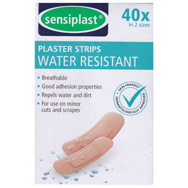 Набор водостойких дышащих пластырей Sensiplast WATER RASISTANT 40шт/уп