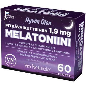 Мелатонин для сна Via Naturale Hyvan Olon 1,9 мг 60 табл