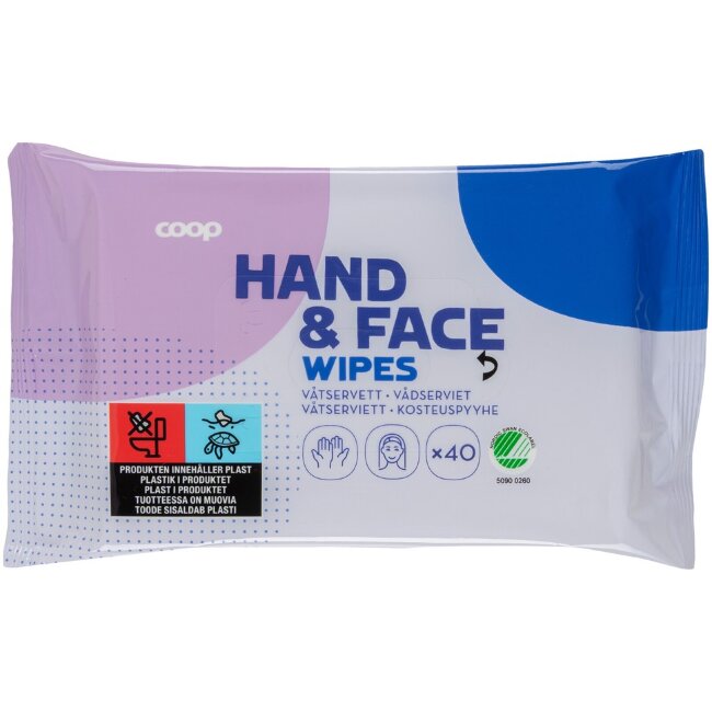 Влажные салфетки для рук и лица Coop Hand Face 40 шт Влажные салфетки для рук и лица Coop Hand Face 40 шт