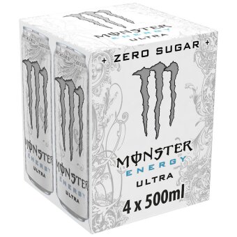 Энергетический напиток Monster Ultra White 4-pack банка 0,5 л Энергетический напиток Monster Ultra White 4-pack банка 0,5 л