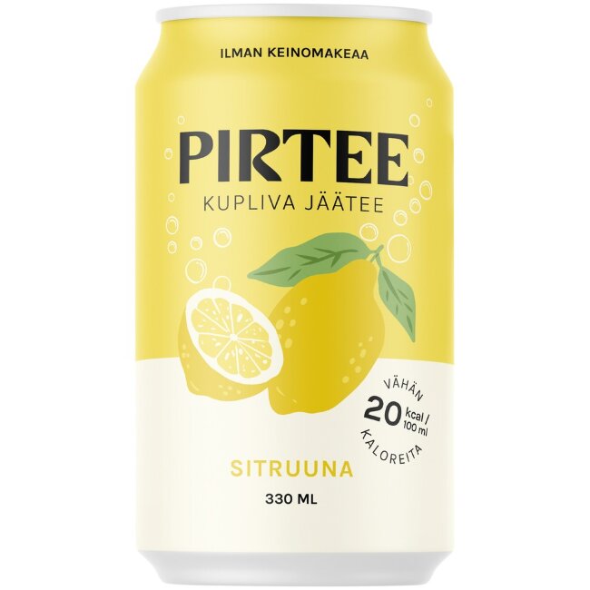 Газированный холодный чай с лимоном Pirtee 0,33 л банка