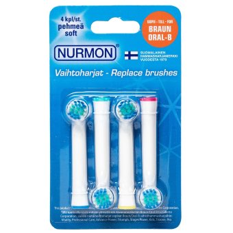 Насадки для зубных щеток NURMON 4 шт мягкие, совместимые с Oral-B