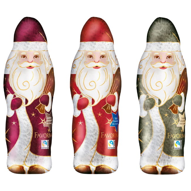 Шоколадный Дед Мороз Favorina в ассортименте 110 гр
