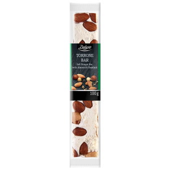 Батончик с нугой, миндалём и лесным орехом Deluxe 100 гр