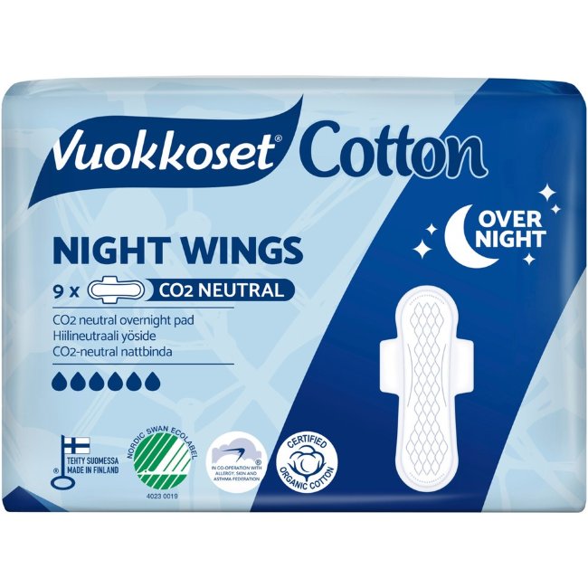 Прокладки Vuorroset Cotton-Night-Wings 9 шт