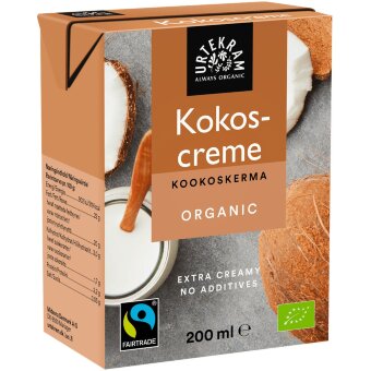 Кокосовые сливки Fairtrade Urtekram 200 мл