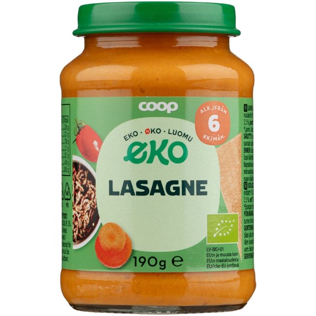 Детская лазанья Coop Eko органическая 190 гр 6 мес Детская лазанья Coop Eko органическая 190 гр 6 мес