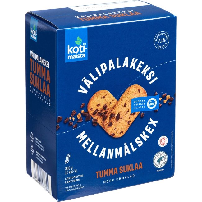 Печенье Kotimaista с темным шоколадом (уп 10 шт) 300 гр
