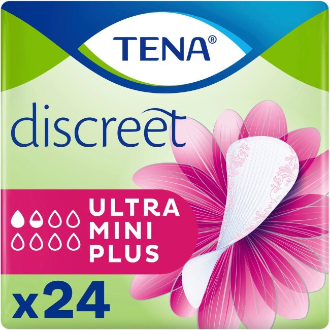 Мини-прокладки для трусиков TENA Discreet 24 Ultra Mini Plus Мини-прокладки для трусиков TENA Discreet 24 Ultra Mini Plus
