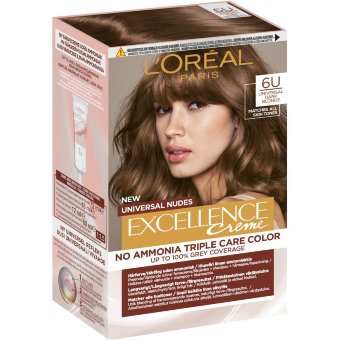 Крем-краска для волос без аммиака L'Oréal Paris Excellence Creme Universal Nudes 6U универсальный тёмный блонд 1 шт Крем-краска для волос без аммиака L'Oréal Paris Excellence Creme Universal Nudes 6U универсальный тёмный блонд 1 шт