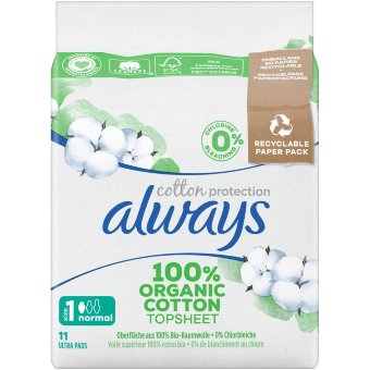 Гигиенические прокладки Always Cotton Protection Normal S1 с крылышками 11 шт