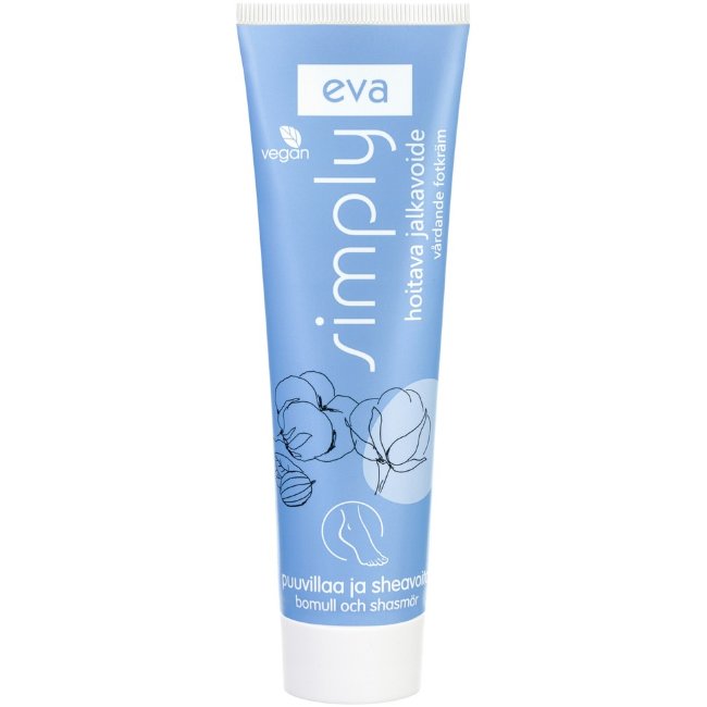 Увлажняющий крем для ног Eva Simply, содержит хлопок и масло ши