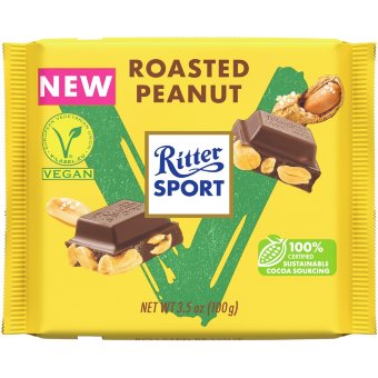 Веганский шоколад Ritter Sport с жареным арахисом RFA 100 гр