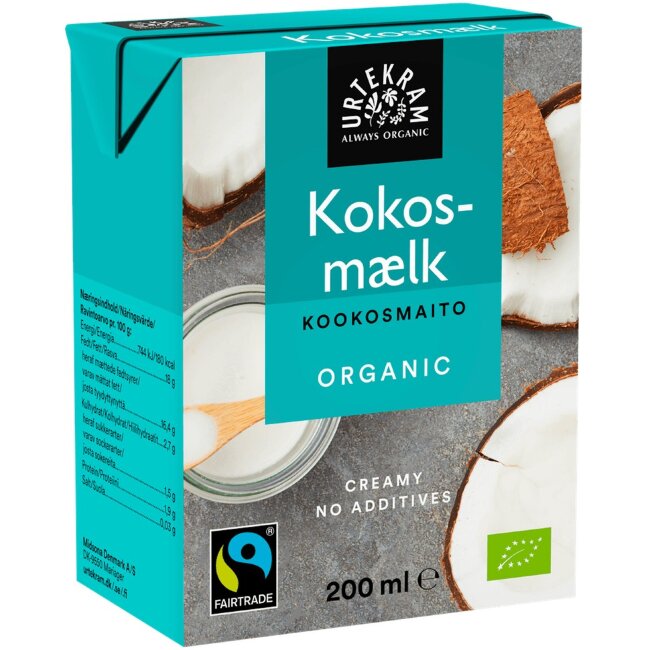 Кокосовое молоко Fairtrade URTEKRAM 200 мл
