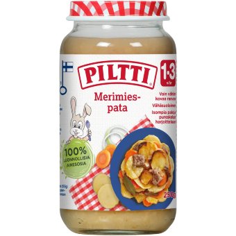 Piltti Taapero картофель с говядиной, 1-3 года 250 гр