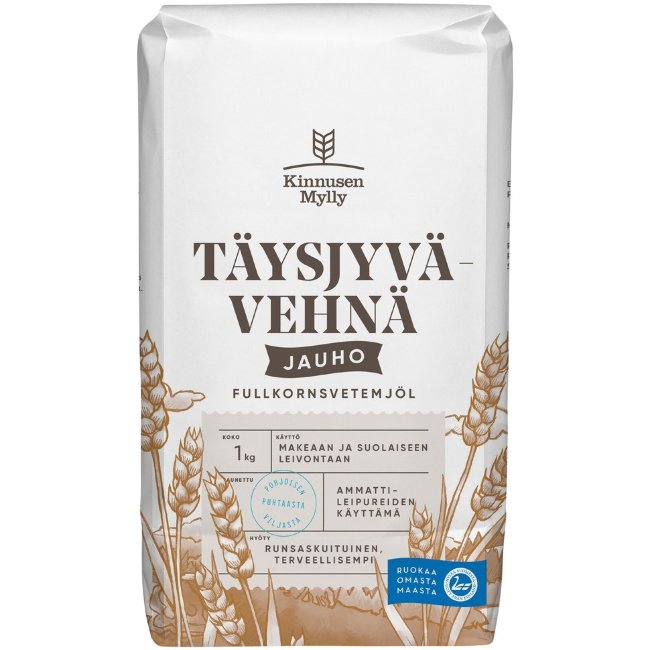 Цельнозерновая пшеничная мука Kinnusen Mylly 1 кг