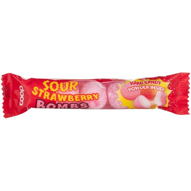 Конфеты Coop Sour Strawberry bombs с кислой клубничной начинкой 36 гр