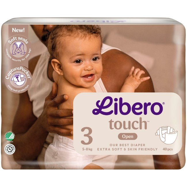 Подгузники-липучки Libero Touch размер 3 (уп 40 шт) 5-8 кг