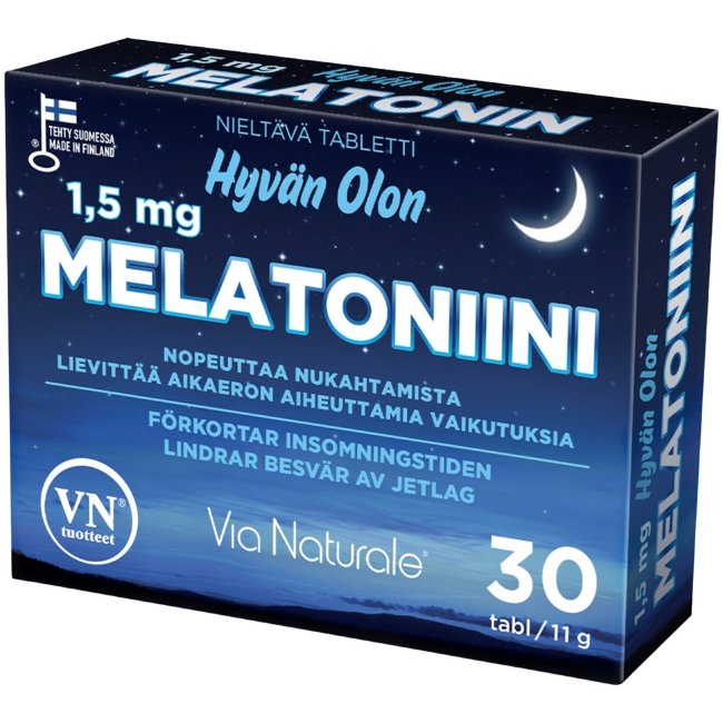 Мелатонин для сна Hyvan Olon Via Naturale 1,5 мг 30 табл
