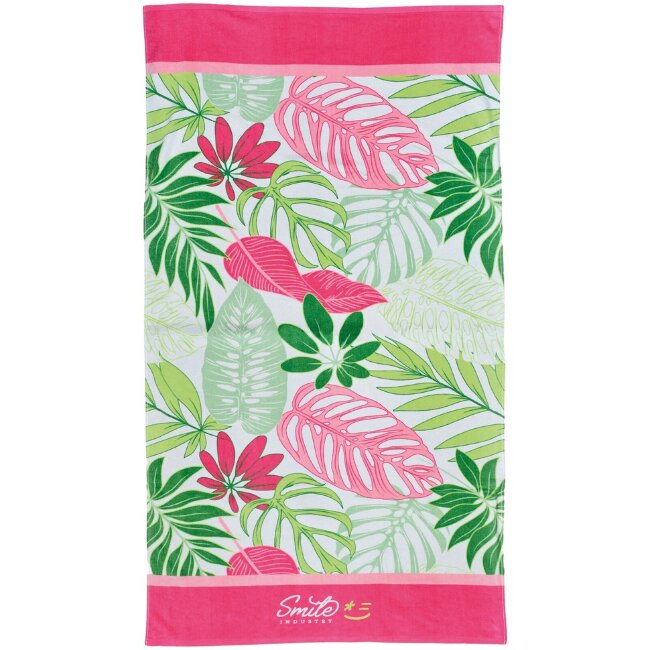 Пляжное полотенце Sorbetto Terenzia 90x170 см зелёное/розовое Пляжное полотенце Sorbetto Terenzia 90x170 см зелёное/розовое