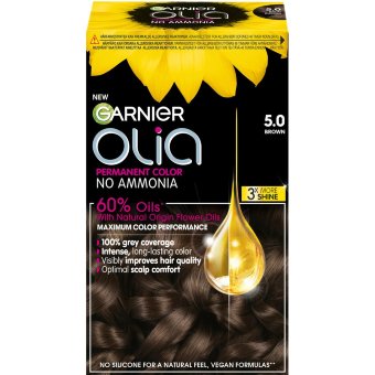 Краска для волос Garnier Olia 5.0 коричневый стойкая 174 мл Краска для волос Garnier Olia 5.0 коричневый стойкая 174 мл