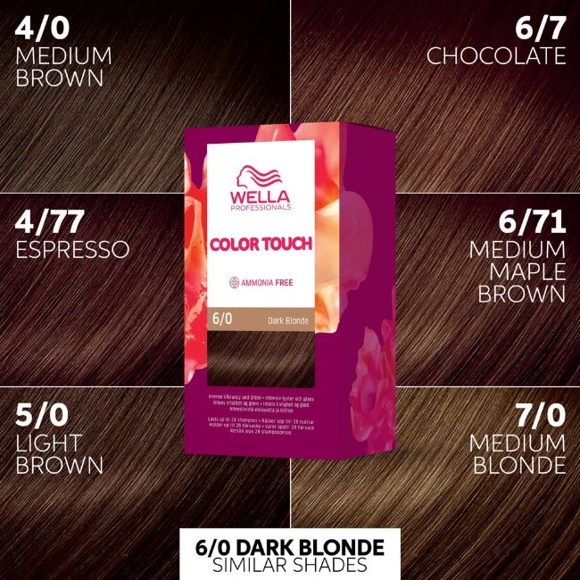 Краска для волос Wella Professionals Color Touch Pure Naturals темно-русый 6/0 130 мл Краска для волос Wella Professionals Color Touch Pure Naturals темно-русый 6/0 130 мл
