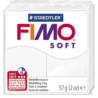 Пластилин для лепки FIMO Soft белого цвета 57 гр