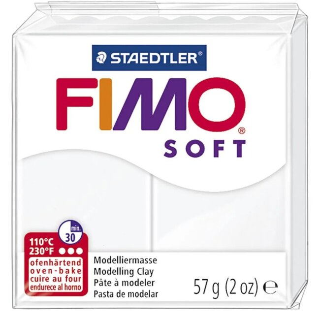 Пластилин для лепки FIMO Soft белого цвета 57 гр