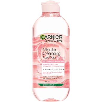Мицеллярная вода для очищения Garnier SkinActive с розовой водой All-in-1 для тусклой кожи 400 мл