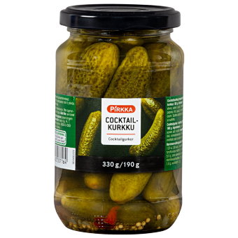 Огурцы коктейльные Pirkka 330/190 гр