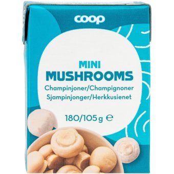 Грибы маринованные мелкие целые в рассоле Coop 180/105 гр Грибы маринованные мелкие целые в рассоле Coop 180/105 гр