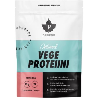 Протеиновый порошок растительный Puhdistamo Athletics Optimal Vege клубника 600 гр Протеиновый порошок растительный Puhdistamo Athletics Optimal Vege клубника 600 гр