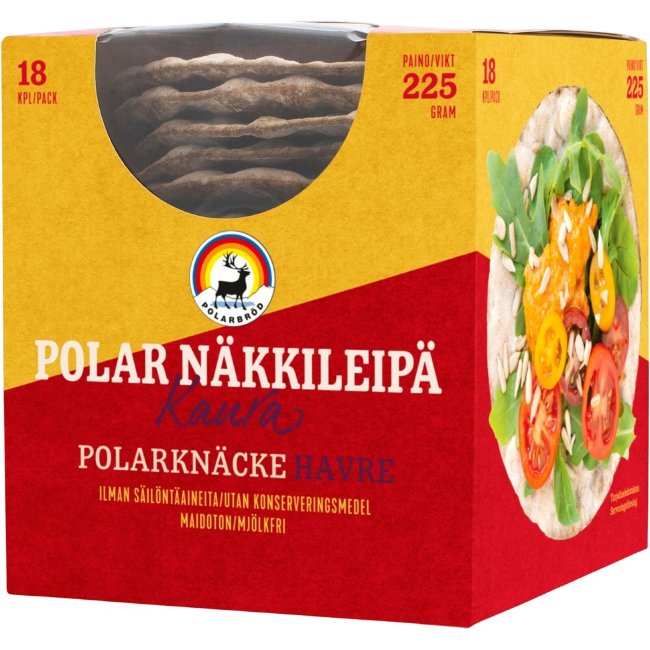 Тонкие хрустящие овсяные хлебцы Polarbröd Polar Näkkileipä Kaura 225 гр