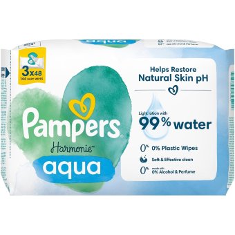 Салфетки для очищения Pampers Harmonie Aqua 144 шт