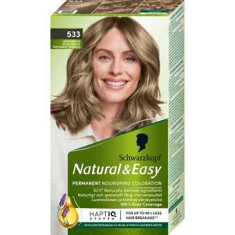 Краска для волос Schwarzkopf Natural & Easy 533 северный пепельный светлый Краска для волос Schwarzkopf Natural & Easy 533 северный пепельный светлый