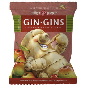 Жевательные имбирные конфеты "Пряное яблоко" Gin Gins Spicy Apple 150 гр Жевательные имбирные конфеты "Пряное яблоко" Gin Gins Spicy Apple 150 гр