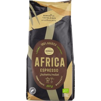 Молотый кофе Herkku Luomu Africa Espresso 350 гр темной обжарки